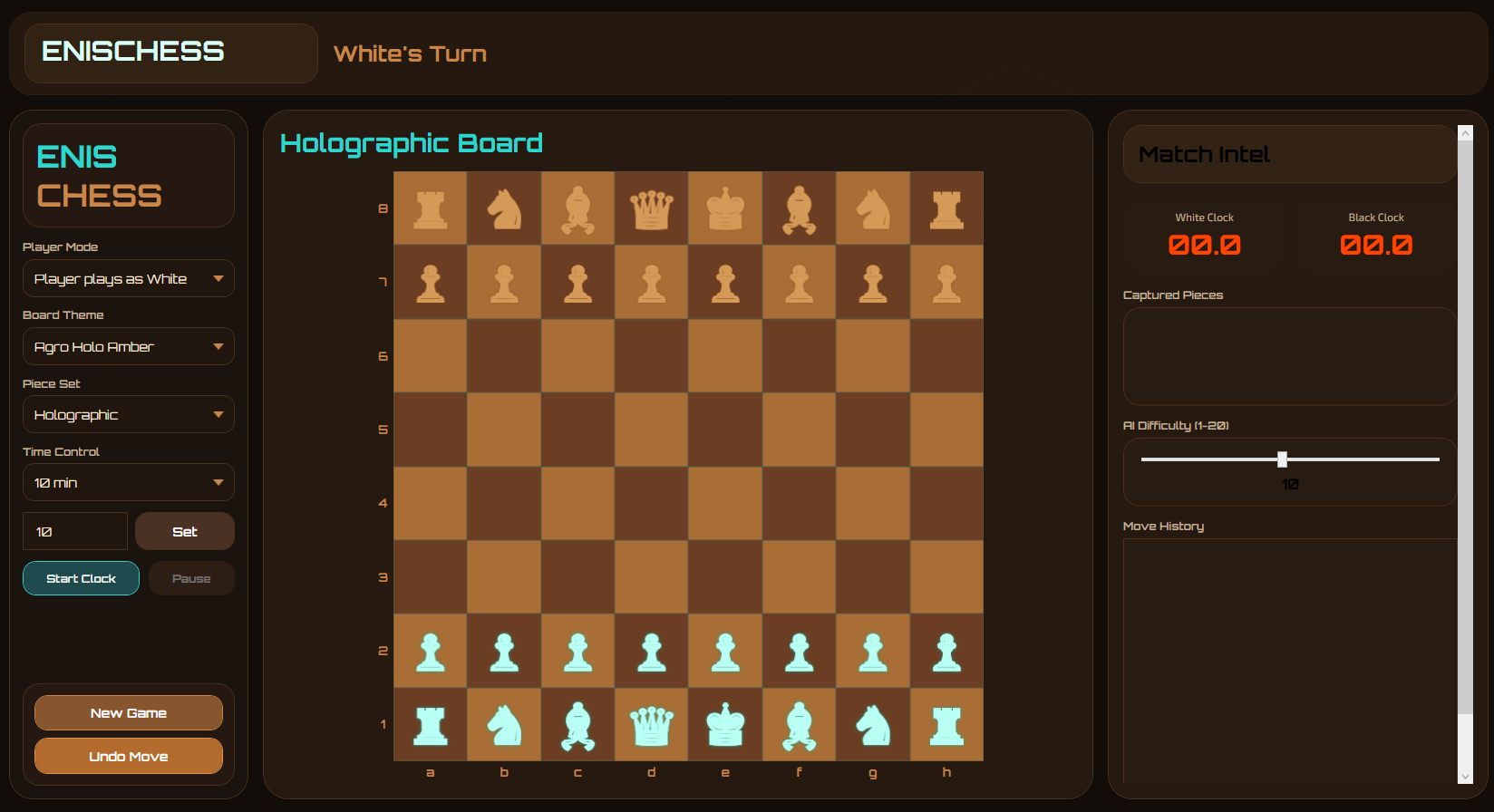 EnisChess oyun ekranı